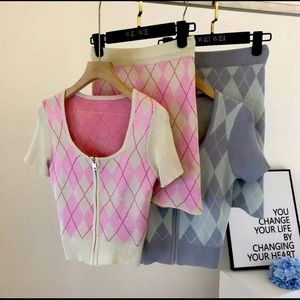Knit skirt set